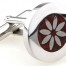 Wood and Stainless Steel Flower Cufflinks