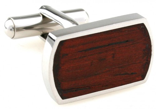 Wood and Stainless Steel Classic Cufflinks