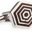 Wood and Stainless Steel Concentric Hexagon Cufflinks