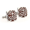 Cooper - Wood and Stainless Steel Square Filigree Cufflinks - Image 4