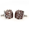 Cooper - Wood and Stainless Steel Square Filigree Cufflinks - Image 2