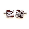 Sinatra - Wood and Stainless Steel Square Wave Cufflinks - Image 2