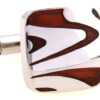 Wood and Stainless Steel Square Wave Cufflinks