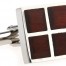 Wood and Stainless Steel Four Square Cufflinks