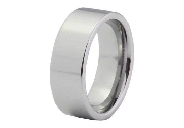 Hemsworth - Silver Pipe Cut Tungsten Ring 8mm